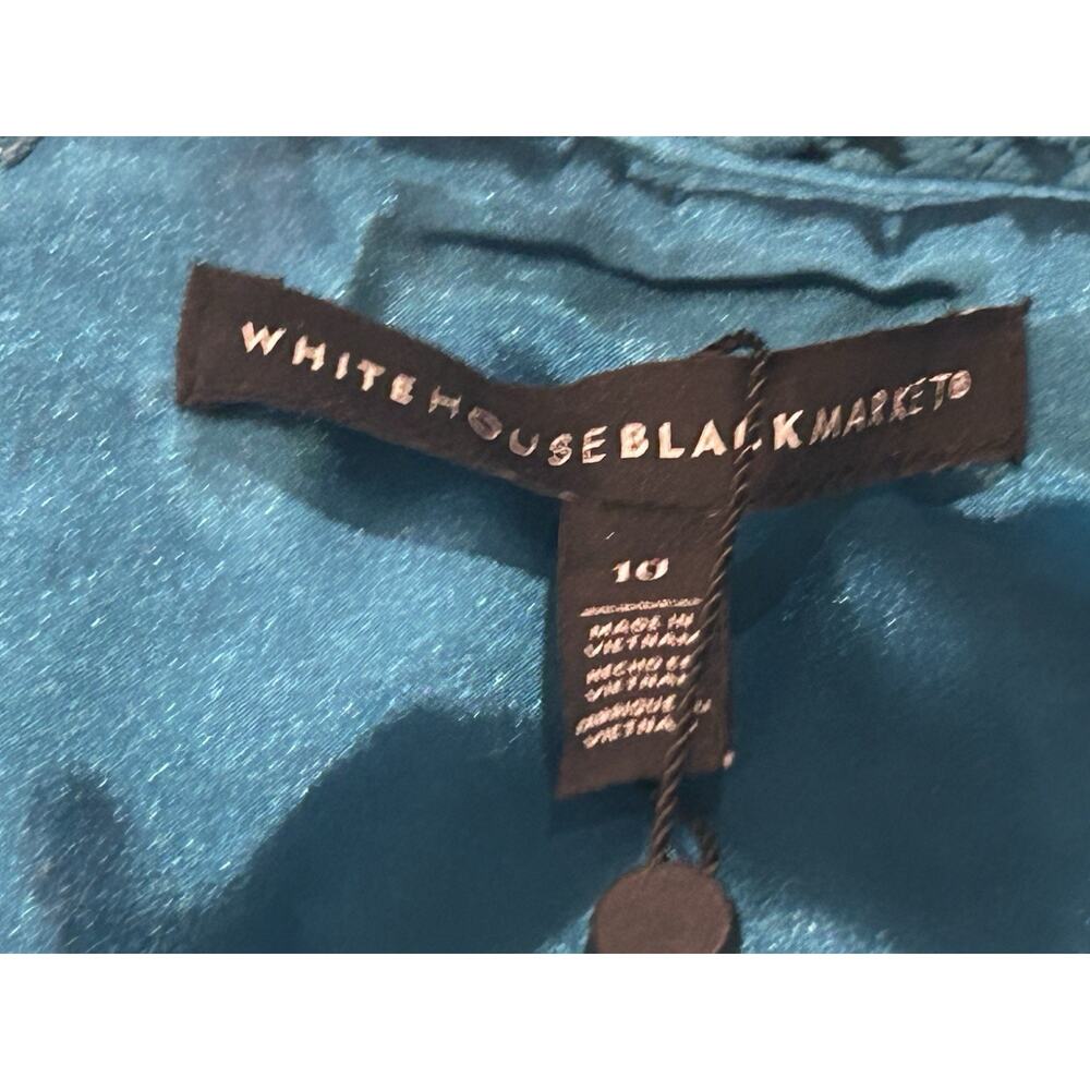 NWT White House Black Market Teal Lace Sheath Cocktail Dress size 10 - Picture 3 of 5
